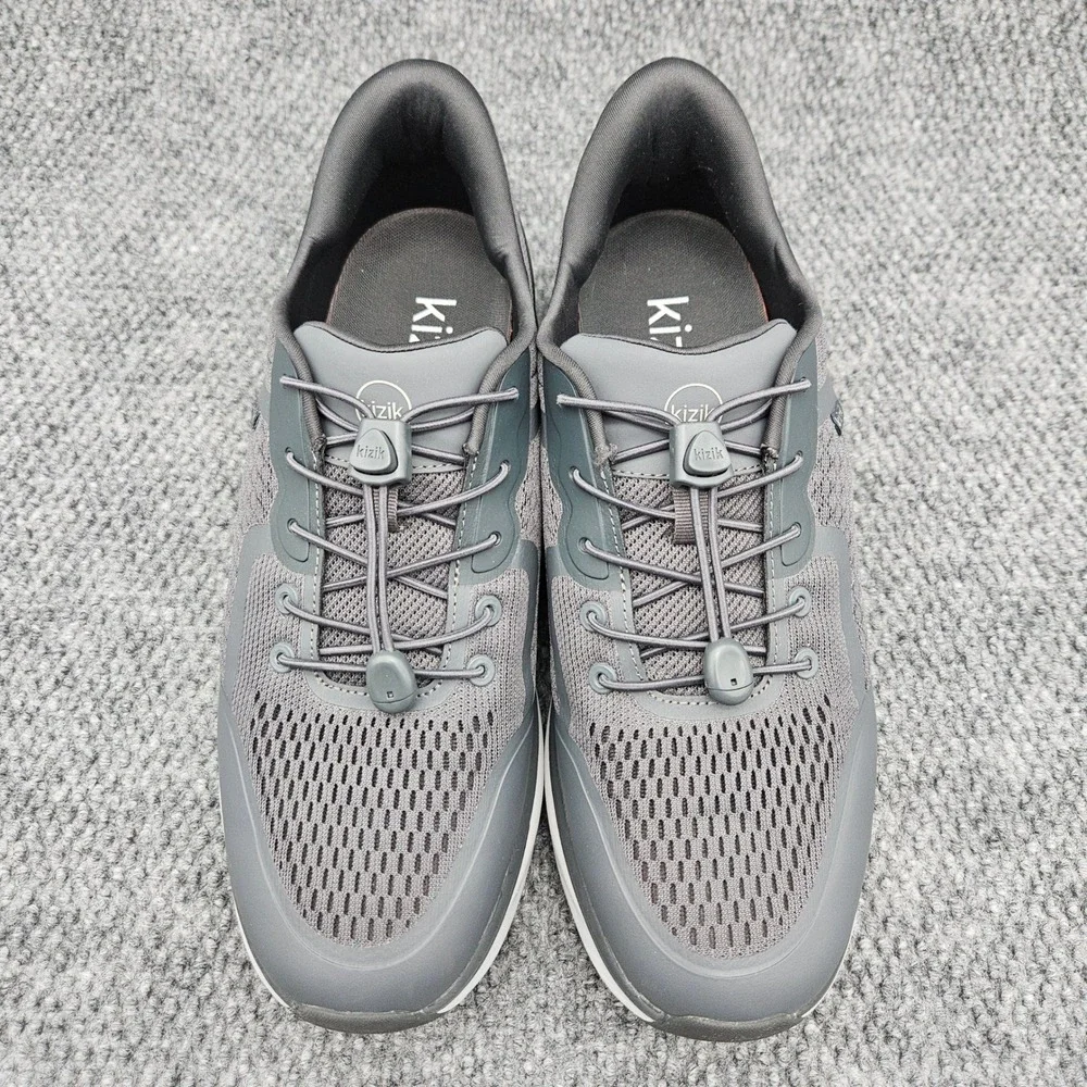 Kizik (Mens 11.5) Gray London Hands-Free Sneakers Step-In Athletic Comfort Shoes